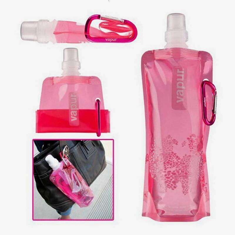 480ml Portable Ultralight Foldable Soft Flask Bottle Outdoor Sport Hiking Camping Bag Folding Water Bucket Z260314