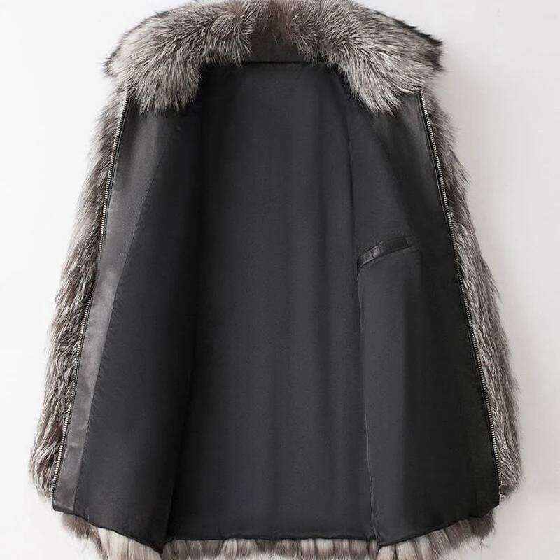 Men's New faux fox men's fur coat winter warm casual jacket Z260313