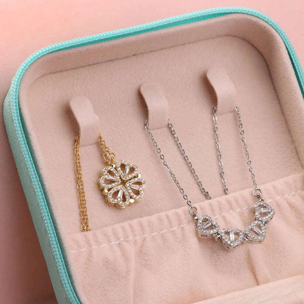 Special Design Closed Cr Open Heart Magnetic Pendant Charm Necklace Women Gift Jewelry H260312