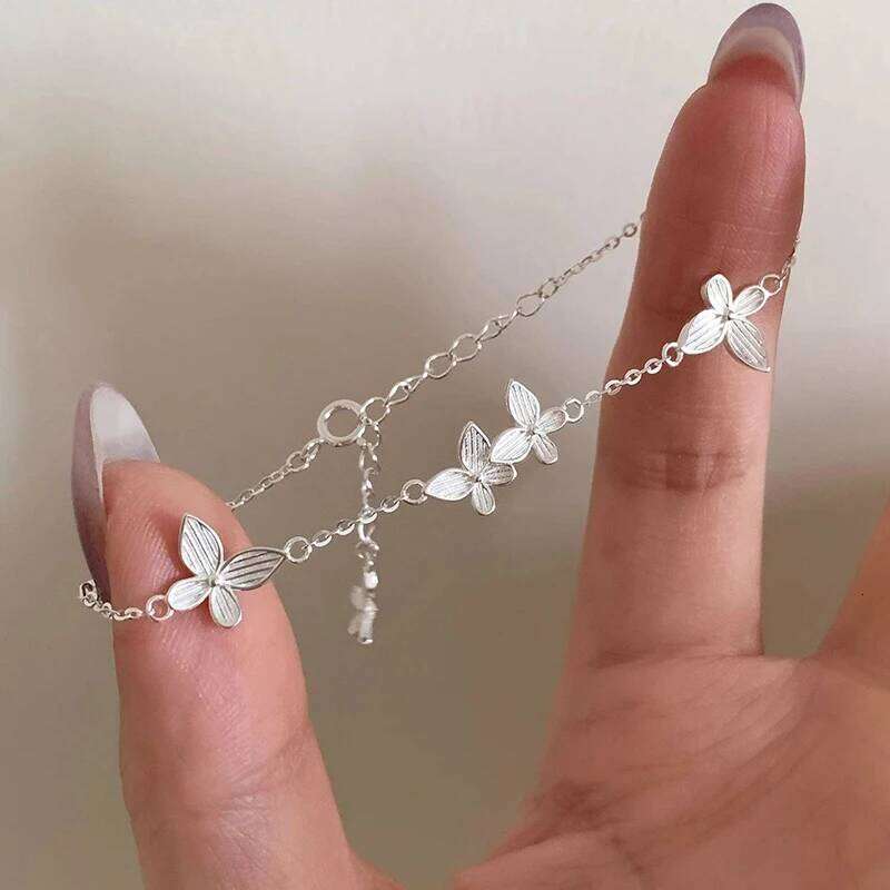 PONYKISS 925 Sterling Silver Cute Butterfly Charm Bracelets for Women Light Luxury Fine Jewelry Minimalist Insect Accessories Z260313