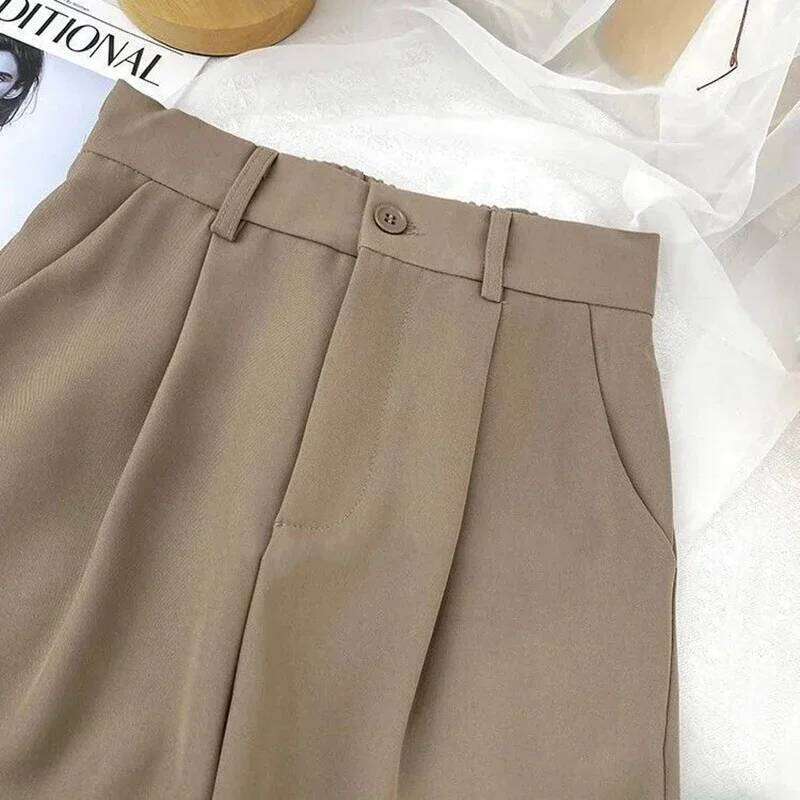 Fall Spring Black Suit Haren Pants Women 2024 Fashion Elastic High Waist Casual Trousers Woman Korean Style Solid Office Pant