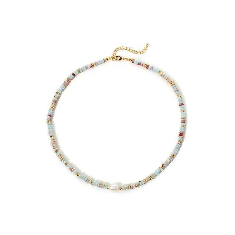 Pure Handmade Woven Natural Stone Beadeds Chain Pearl Pendant Necklace Luxurious Accessories For Women's Necks Fashion Jewelry H260312