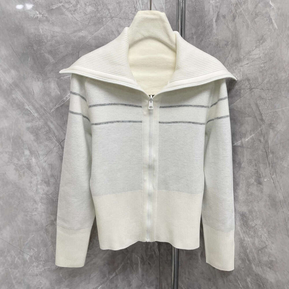 2026 Spring/Autumn/Winter Haute Couture New A15 Coat French Fashion Big Collar Double sided Zipper Jacquard Knitted Cardigan