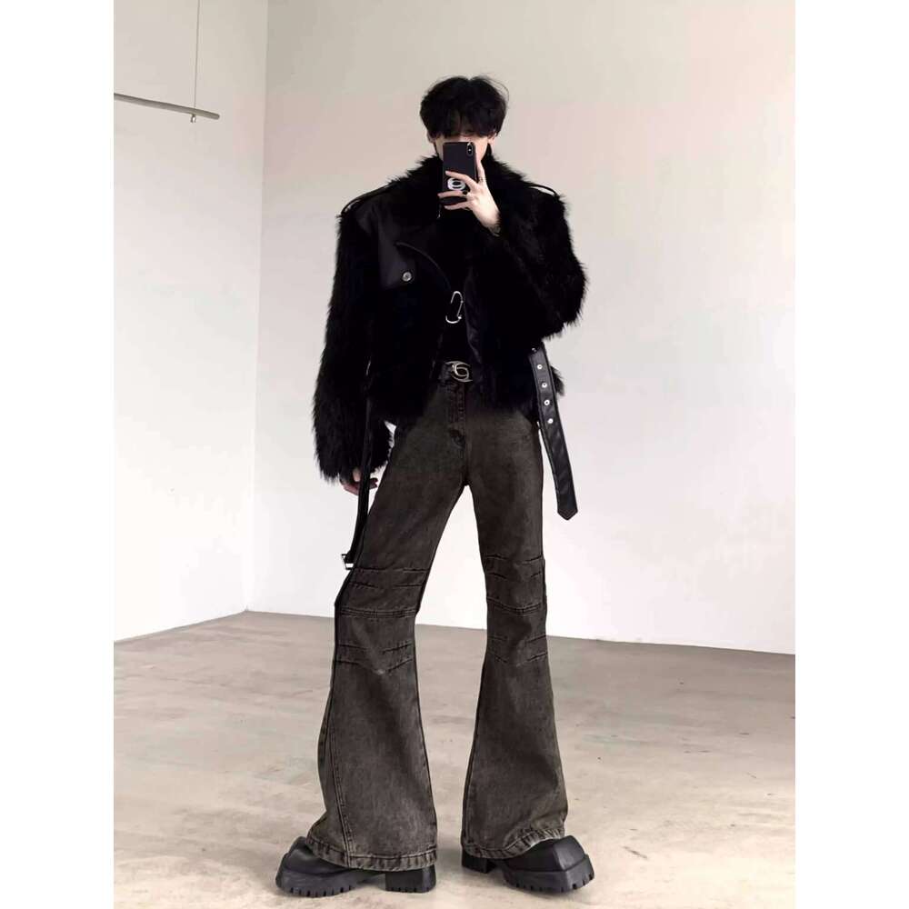 Mauroicardi Winter Short Cool Black Thickened Warm Pu Leather Patchwork Faux Fur Moto & Biker Coat Men Zipper Fluffy Jacket 2023 Z260313