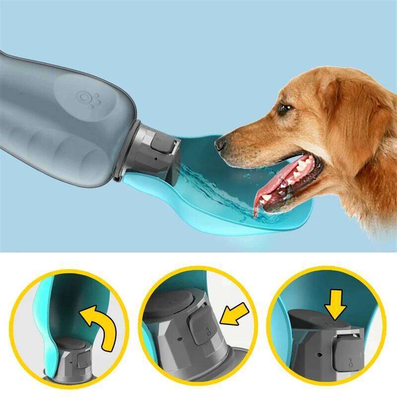 800ml Portable Dog Water Bottle For Small Large Dogs Cat Outdoor Leakproof Walking Drinking Bowls Chihuahua Bulldog Supplies 26W0313