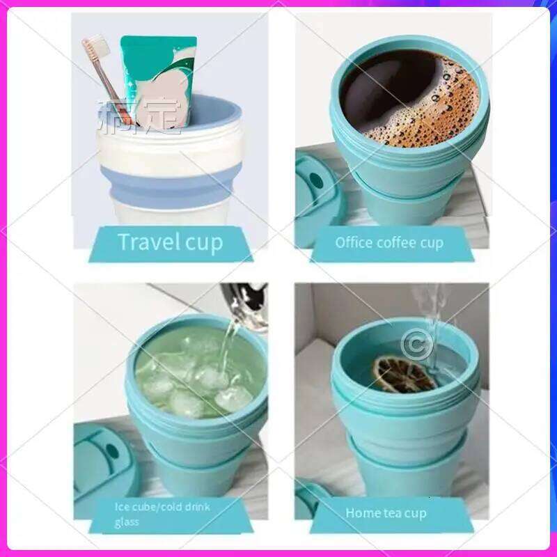 AUU-Silicone Coffee Cup,Portable & Reusable For Outdoor, Hiking, Daily Home Use, Eco-Friendly Folding Water Cup Z260313