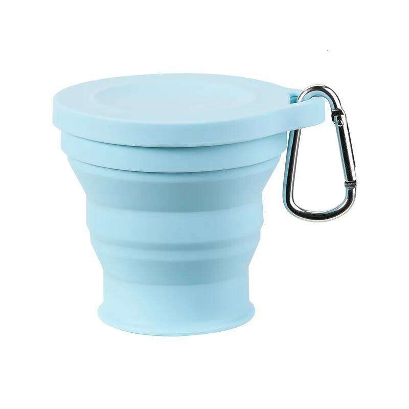 180ml Folding Mini Retractable Cup Silicone Portable Teacup Outdoor Travel Coffee Telescopic Drinking Mug with Lid Z260314