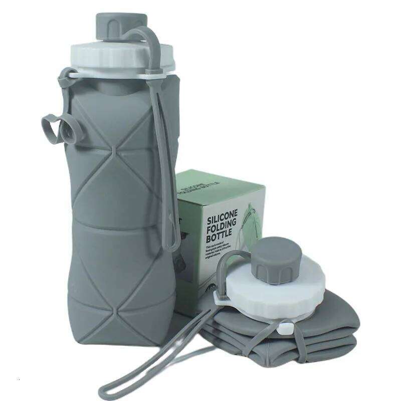 Portable folding outdoor sports silicone travel bottle, extendable and convenient water kettle Z260313