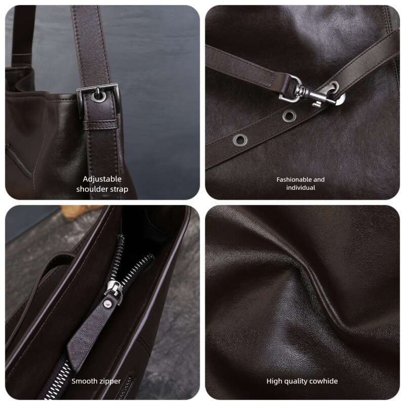 Luxury Shoulder Bags Totes Hobo Top Layer Cowhide Commuter Large Capacity Tote Lazy Single Crossbody Women S Vintage Lock Computer Bag SENYY