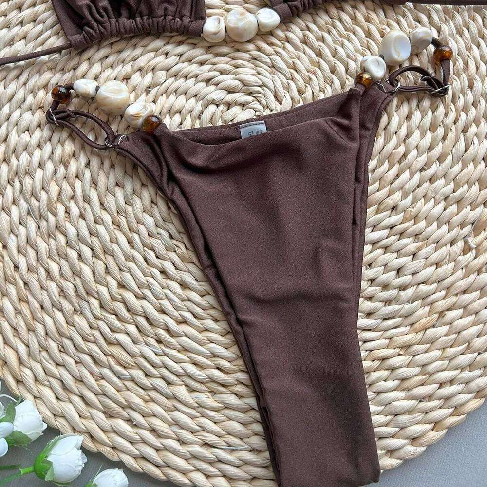 2026 New Sexy Bikini Solid Color Split Women's Swimsuit 26H0313