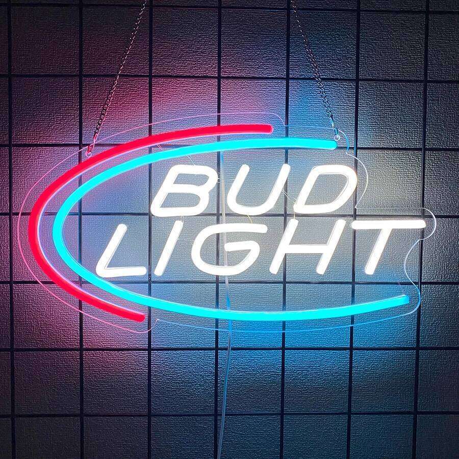 Bud Light Led Neon Sign, Beer Glass Collision Icon, Used For Commercial Decor In Bars, Parties, Restaurants, Man Caves And Shops 26H0313