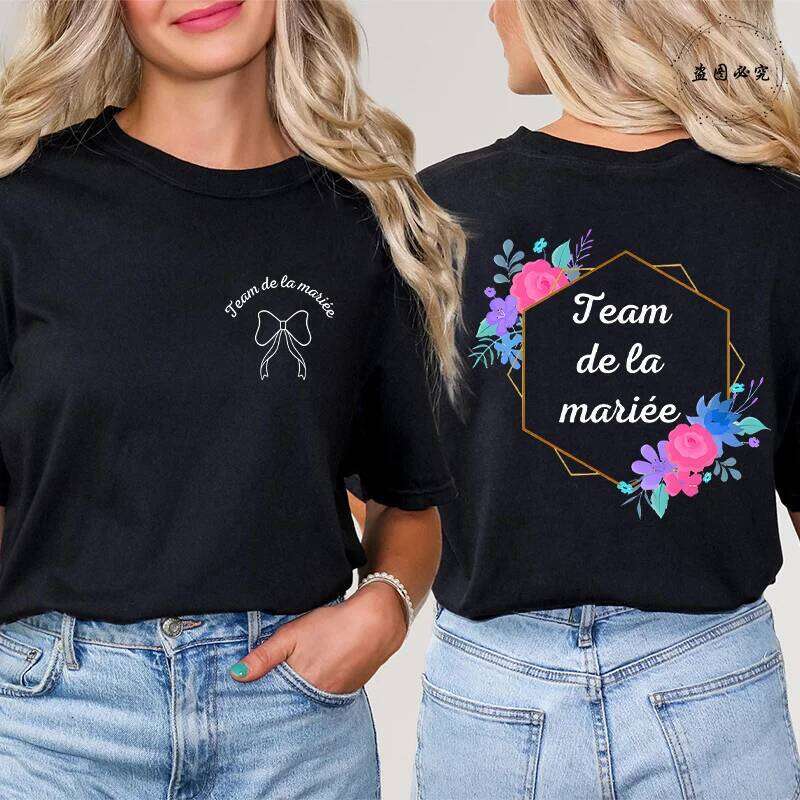 French Girls Bachelorette EVJF Party Statement: Future & Team Bride Double-Sided Tees Elevate Your Single Farewell Shirt Z260314