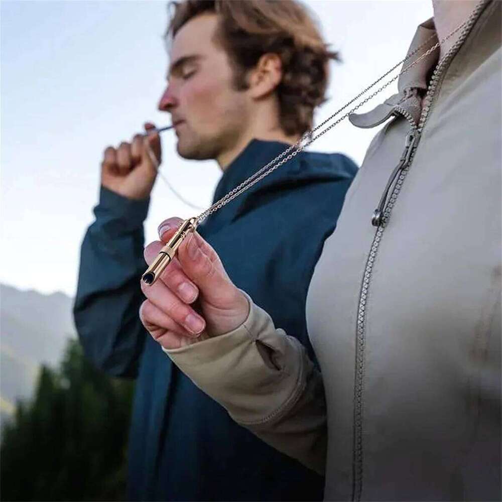 2025 New Fashionable Breathing Meditation Whistle Pendant Necklace, Charming and Colorful Stainless Steel Jewelry Necklace H260312