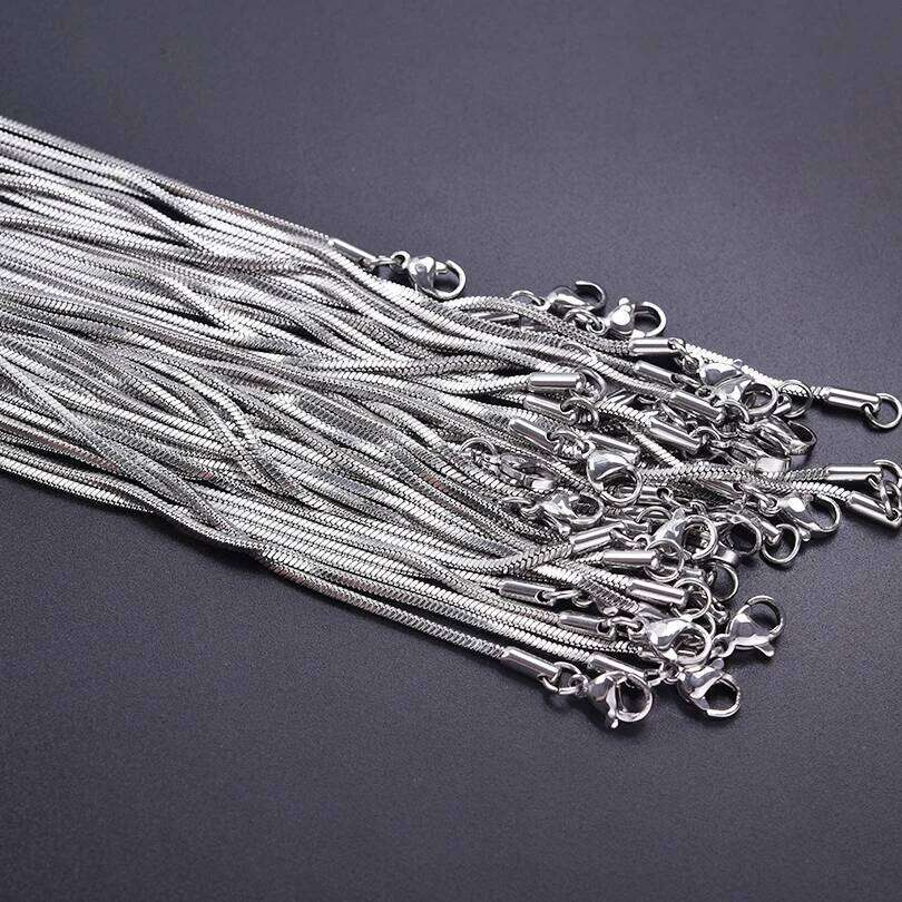 Wholesale 45/50/60/70cm Snake Long Chain Necklace Stainless Steel Necklaces For Women Men Jewelry Neck Chokers Catenina Collana H260312