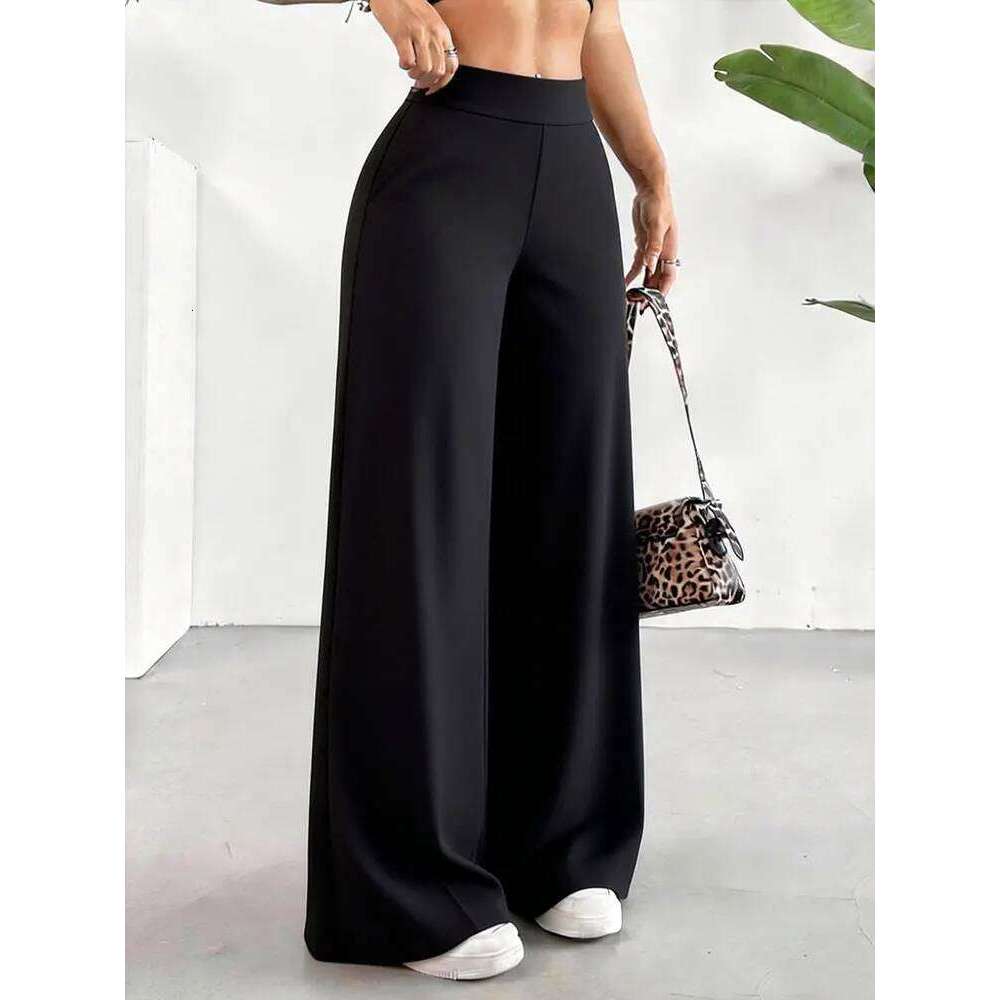 Casual Straight Leggings Women's High Waist Butt Lifting Wide Leg Pants Soft Stretchy Fitness Yoga Active Trouser Daily Wear