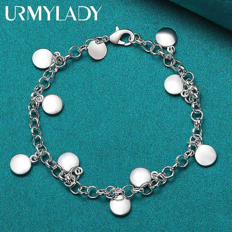 URMYLADY 925 Sterling Silver Lentils Pendant Bracelet For Women Charm Wedding Party Fashion Jewelry Z260313
