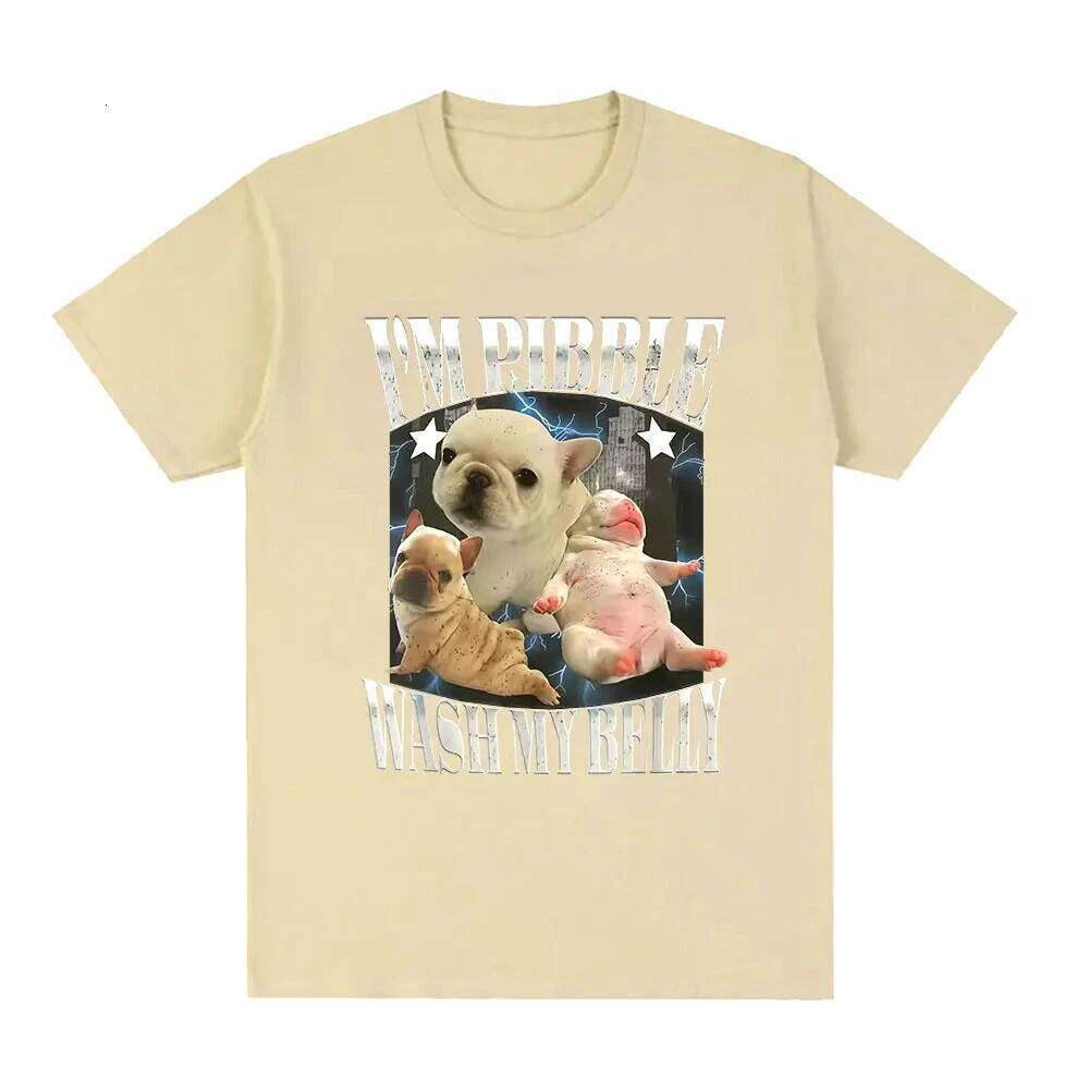 Funny Pibble Wash My Belly Dog Meme Printed T Shirt Women Vintage Fashion T-Shirts Short Sleeve Daily Wear Casual Clothing Z260314