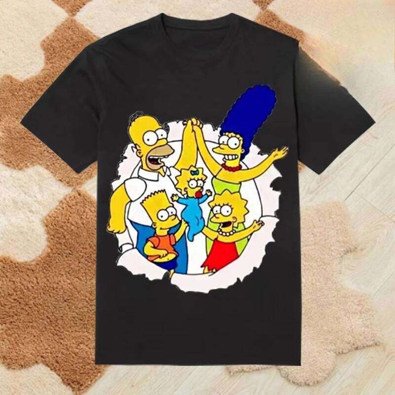 Clothing Christmas Simpson Festival Print Shirts - Unisex T-shirts Round Neck Cotton Men Women Present Tops Brand Z260314