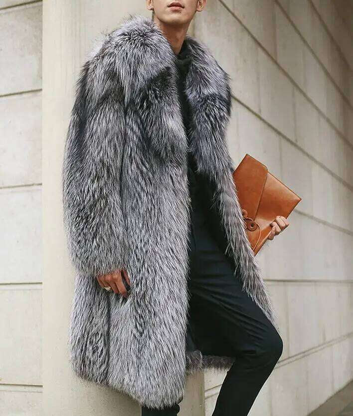 New specials imitation Fox hair long fur one body men's coat large code jacket Z260313
