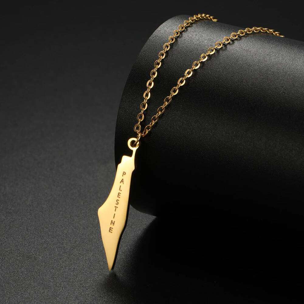 My Shape Palestine Pendant Necklaces for Women Men Gifts Palestinians Ethnic Map Choker Neck Chain Stainless Steel Jewelry H260312