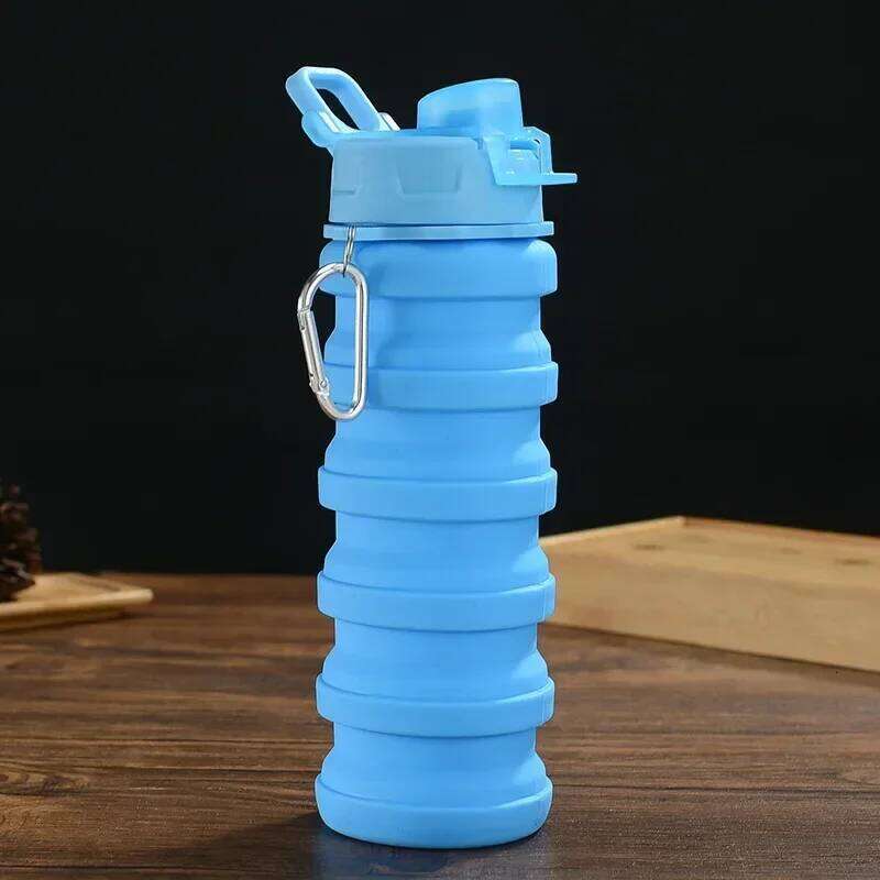 Portable Water Bottle, Large Capacity, Outdoor, Cycling Sports, 500ml, Folding, Silicone, Creative Z260313