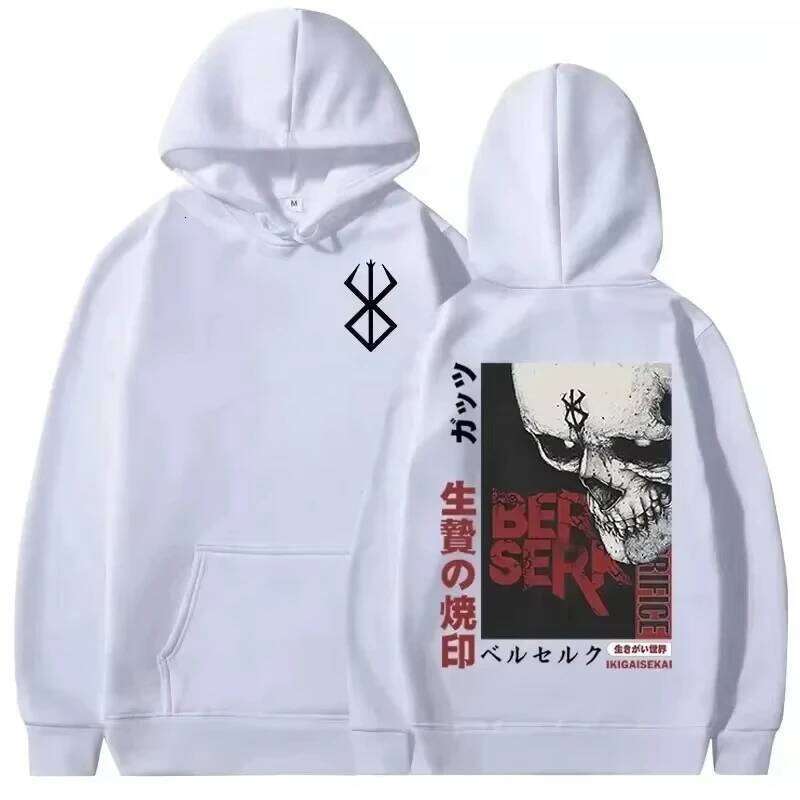 Men's casual hooded sweatshirt anime Berserk legend GutsSwordsmanCascaZodd sacrifice mark print autumn and winter adult pullover Z260314