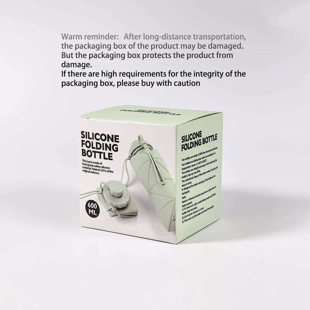 Outdoor Sports Water Kettle 600ml 20.29oz, Leak-Proof, Foldableable High Temperature Resistant, Food Grade Silicone Material Without Bpa, Suitable for