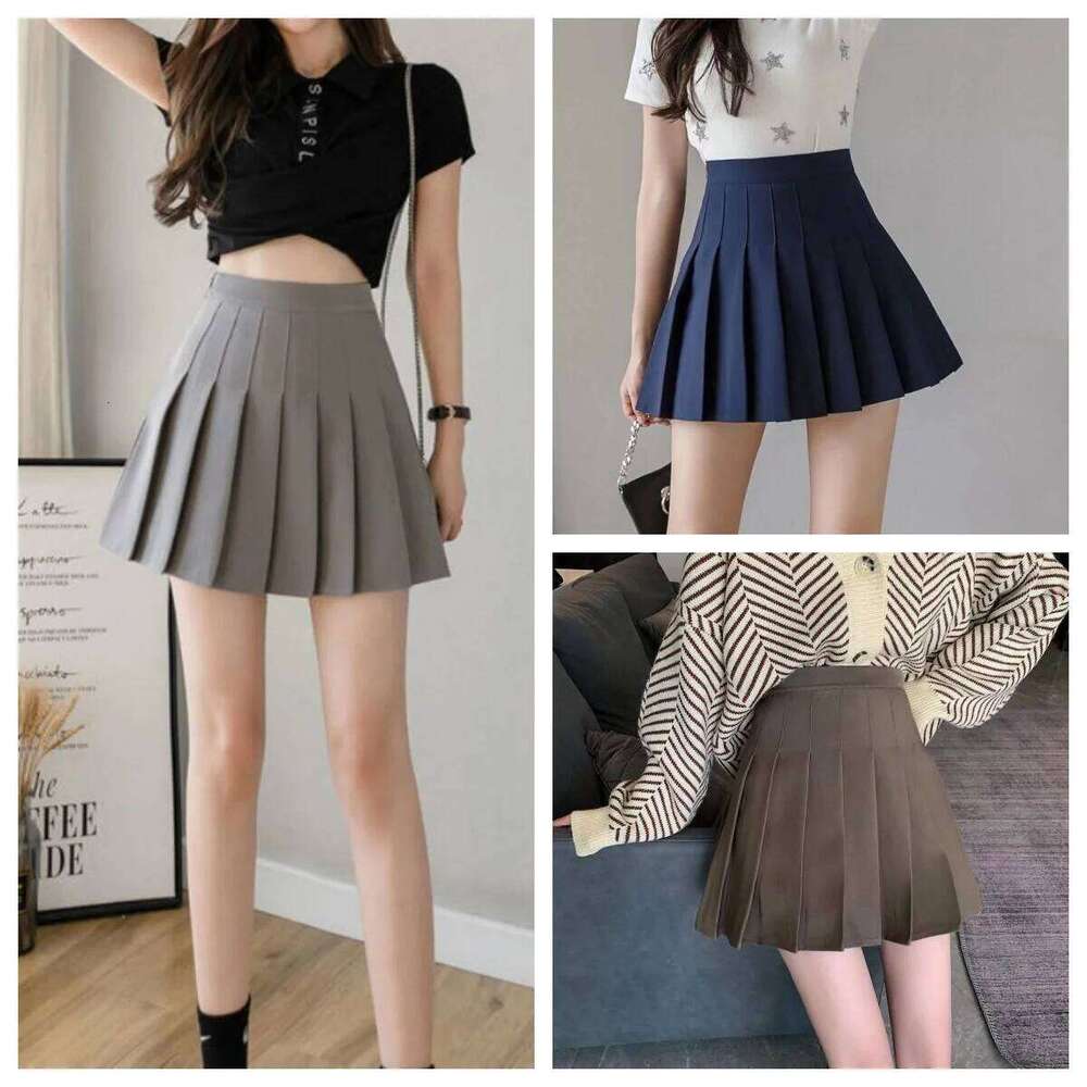 Without Shorts Korean Fashion Unlined Summer A-line For Women Vintage Mini Pleated Skirt Kawaii Student Style High Street Z260314