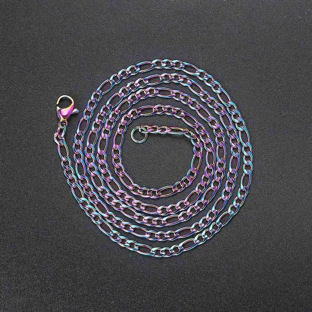 Men 's Figaro Chain Necklace Stainless Steel Minimalist 3mm 60cm Gold Color Fashion New Hip Hop Jewelry Gift Collar Hombres H260312