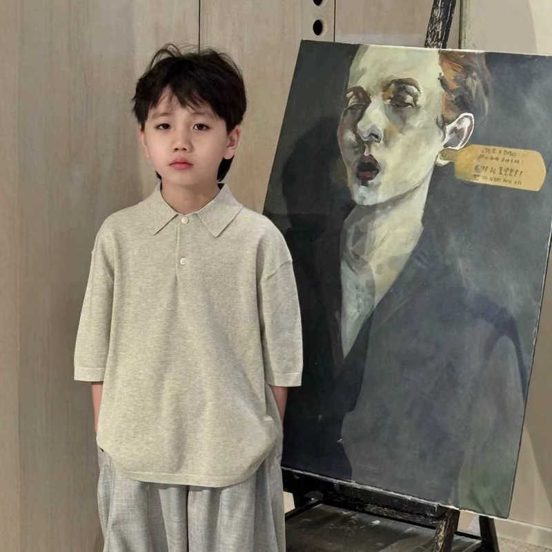 Women's T-Shirt Korean children's clothing boys' polo shirt summer fashion short-sleeve children's turn-down collar t-shirt