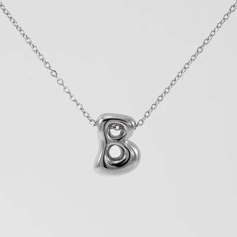 Women's Stainless Necklace Titanium Steel Color 26 ABC Letter Pendant Jewelry That Doesn't Fade Easily H260312