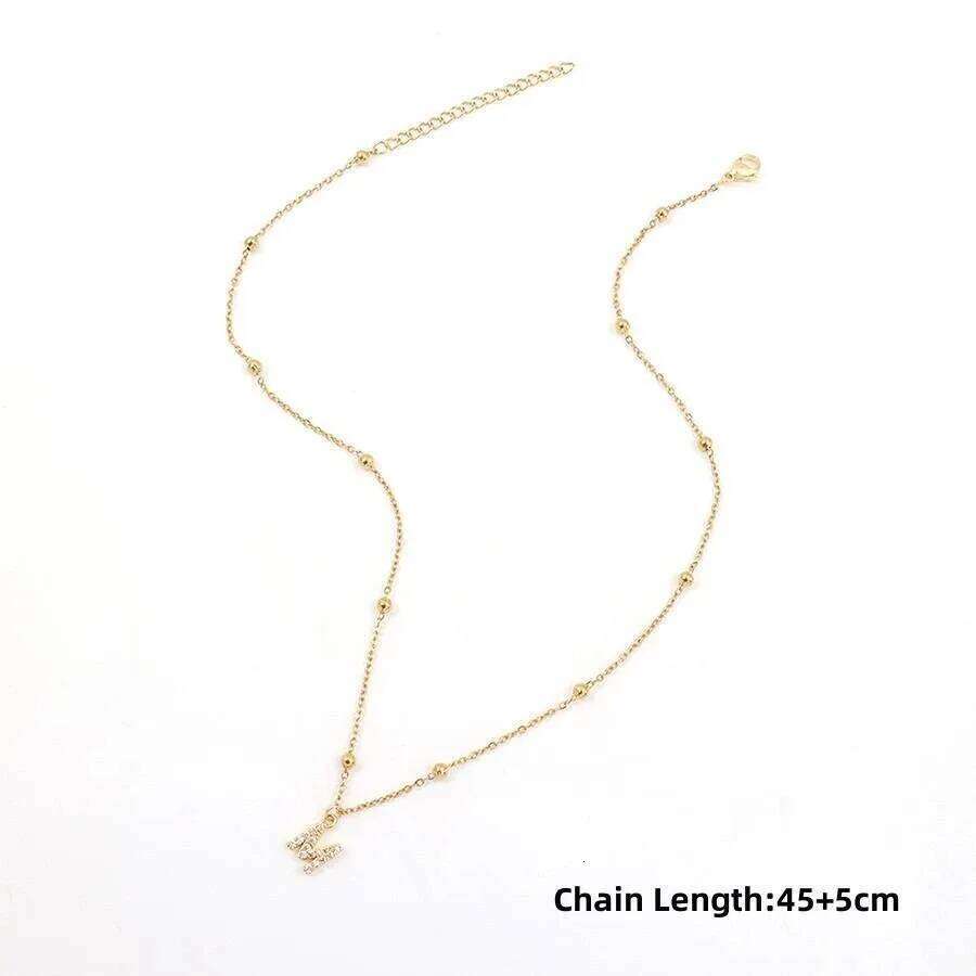 Fashion 26 Letter Pendants Neckalce Micro-paved Zircon Stainless Steel Bead Chain for Women Necklace Charms Jewelry H260312