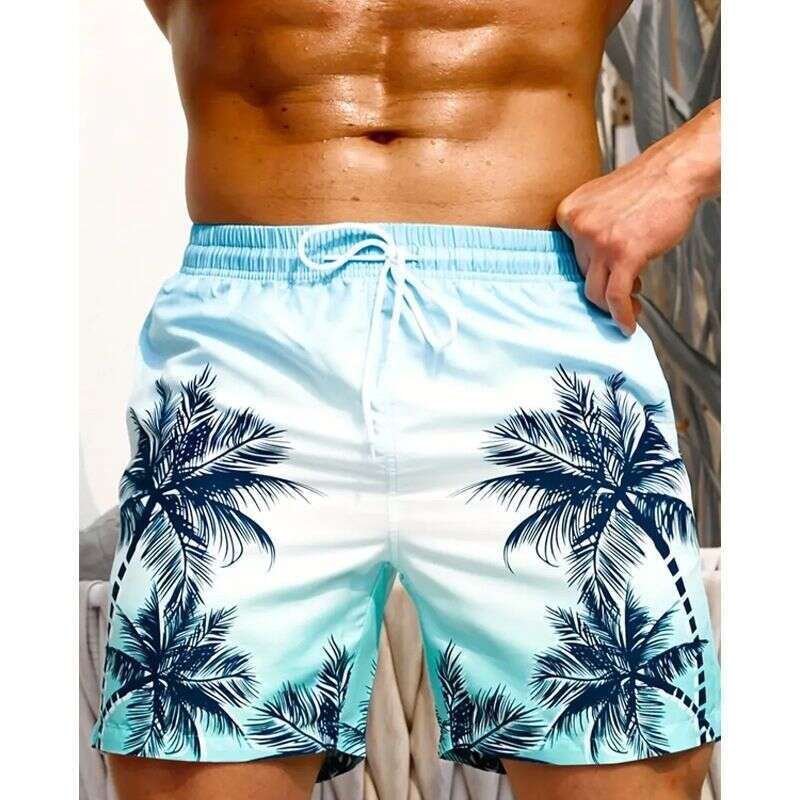 Summer hot-selling coconut tree pattern 3D printed shorts, trendy beach casual shorts for men and women