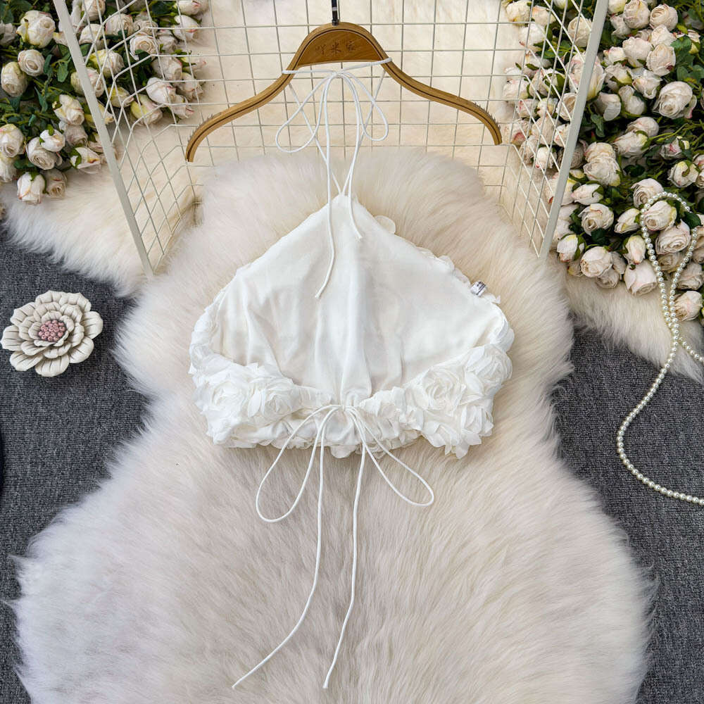 2026 Spring and Summer New European and American Style French Fashion Design 3D Flower Slimming Strapless Off Shoulder Dress