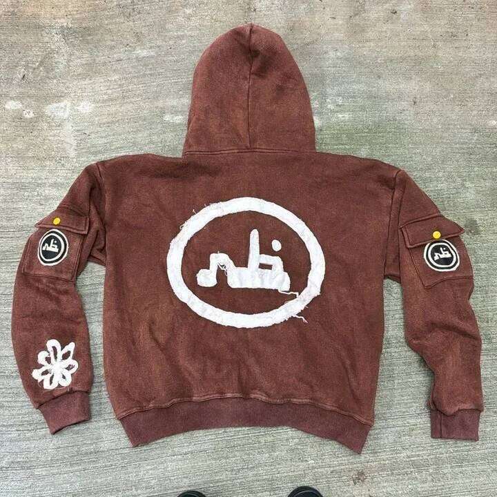 Y2K Zip Up Harajuku Hip Hop New Fashion Patch Embroidery Oversized Men Women Loose Casual Hoodie Jacket Streetwear 26Y0313