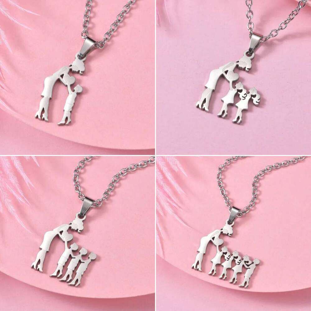 Family Son Daughter Necklaces Stainless Steel Multiples Childs Pendant Boys Girls Mothers Gifts For Mom Jewelry H260312