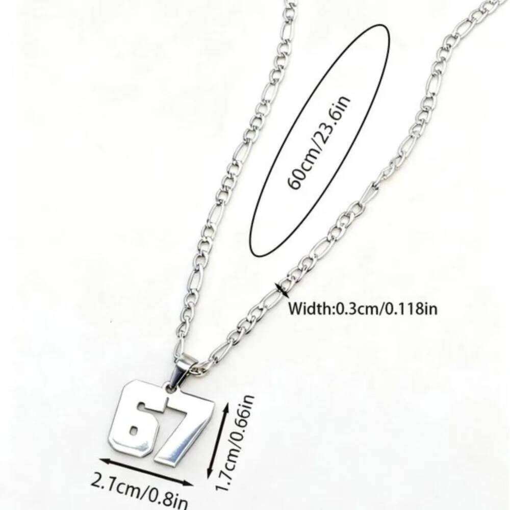 Minimalist Stainless Steel 67 Pendant Necklace for Women Men Lucky Number Trend Chain Party Jewelry Gifts H260312