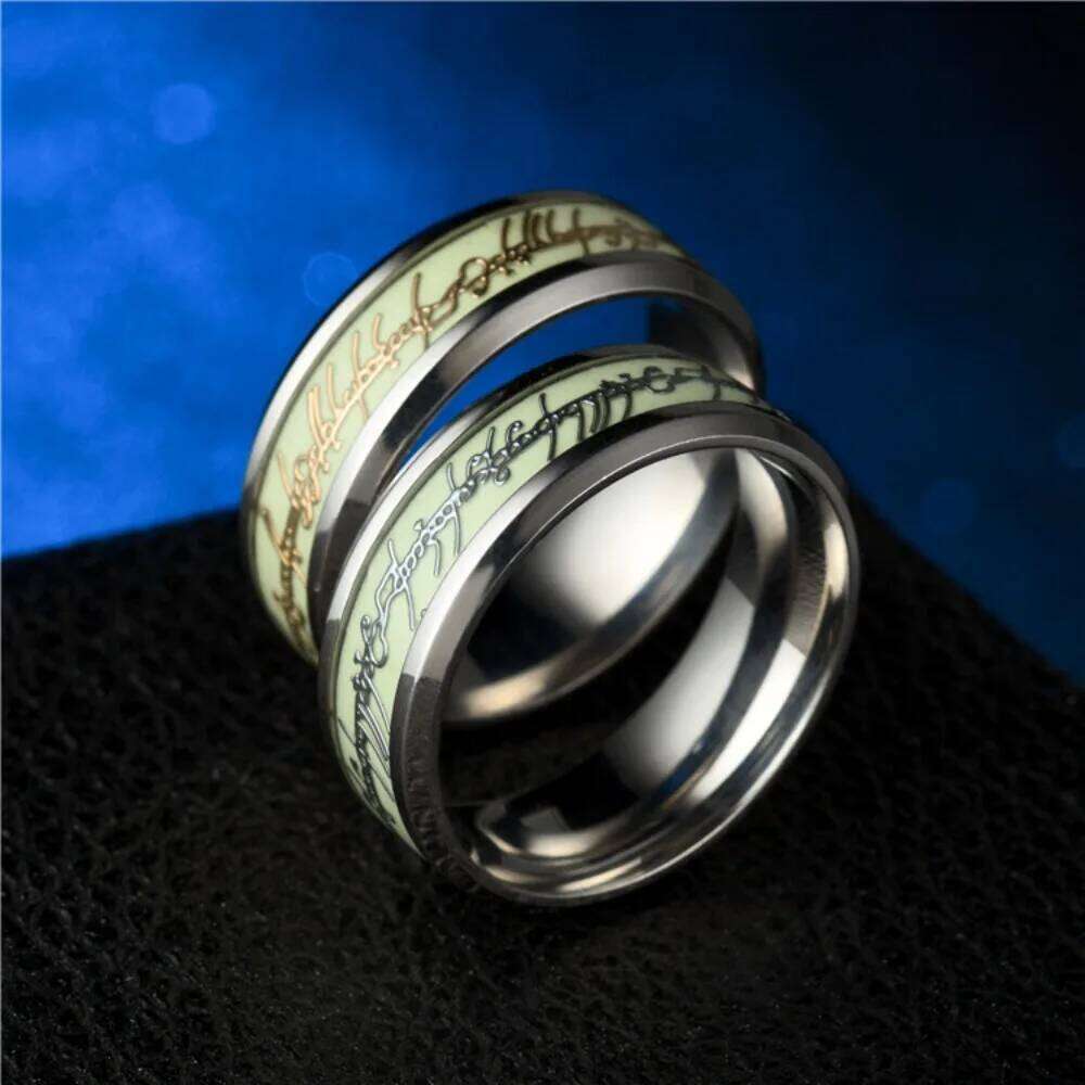 Radiant Night Glowing Ring Stainless Steel Jewelry Durable Accessories A Stylish Glow Perfect Dark Hour Gift for Him or Her H260312