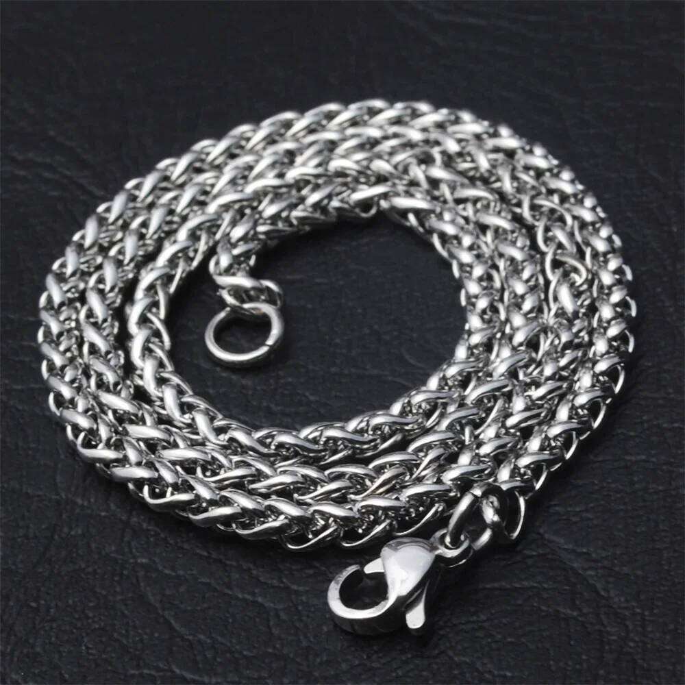 3 5 7MM Stainless Steel Flower Basket Men Hip Hop Basic Chain Necklace For Women Rock Party Jewelry H260312