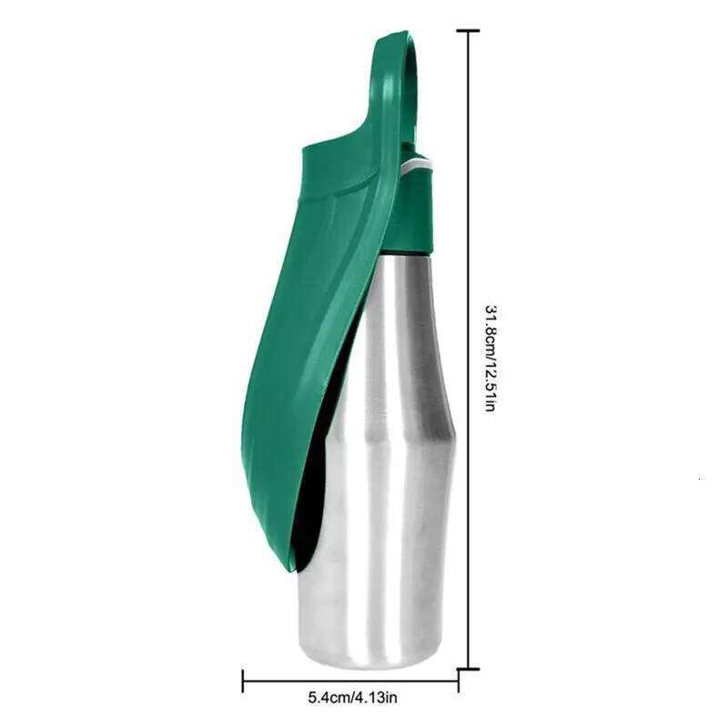 ABRE-Dog Bottle Stainless Steel Dispenser 2 In 1 Dog Water Bowl For Pet Travel Outings Camping 26W0313