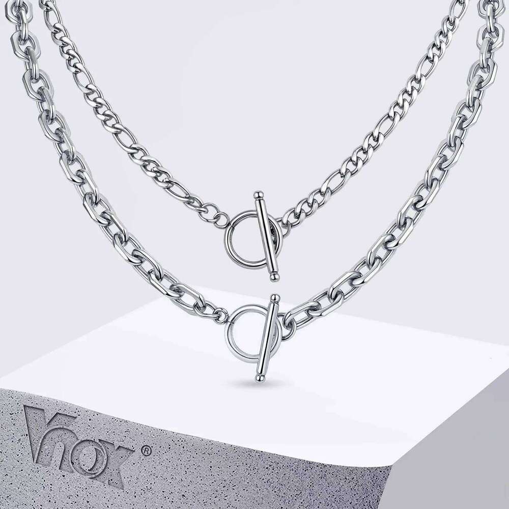 Vnox 50cm OT Buckle Stainless Steel Choker Necklaces for Men Women, Hip Hop Necklace Party Jewelry Accessories Chain Gifts H260312