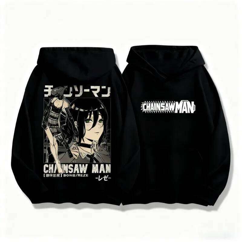 Autumn Winter Sweatshirt Chainsaw Man Reze Hooded Men Oversized Y2k Unisex Fleece Warm Pullovers Hip Hop Women Hoodie Top Z260314