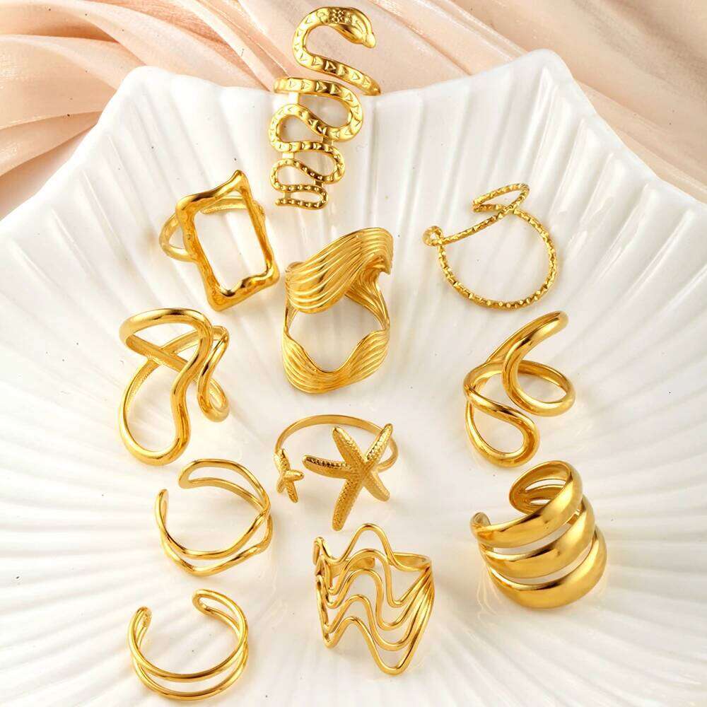 Personalized High-quality Stainless Steel Ring Creative Irregular Opening Rings Minimalist Design Women's Jewelry Trend Gifts H260312