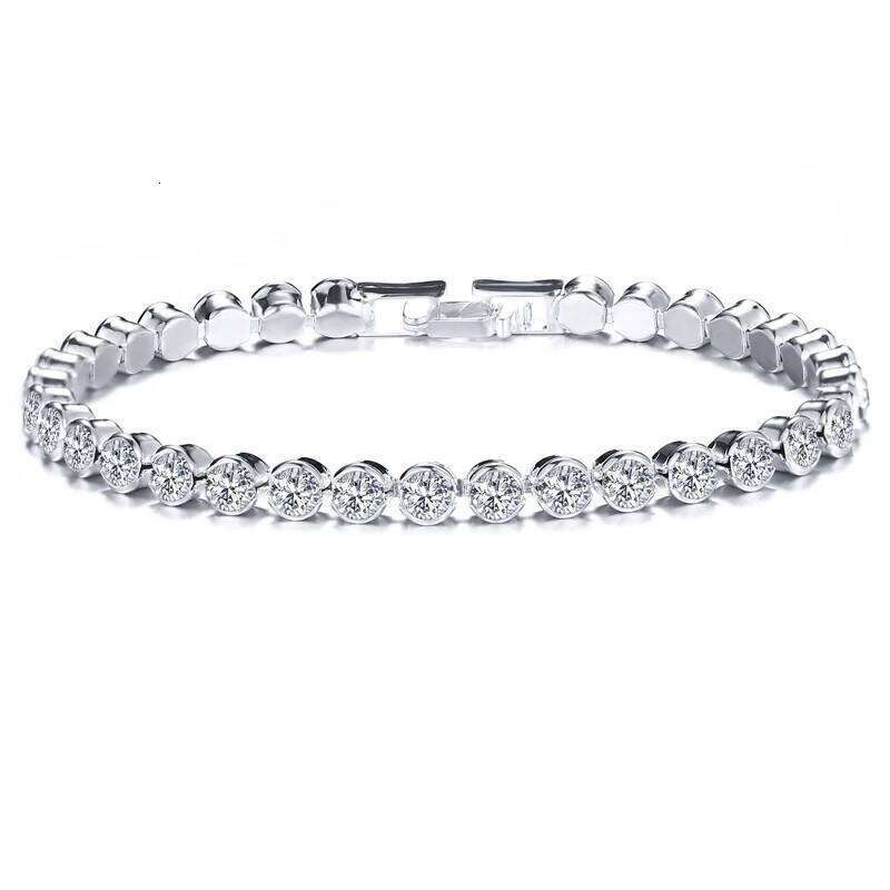 14k Gold Filled Bracelet 3mm 4mm Cubic Zirconia Classic Tennis Link Bracelets For Women Girls Z260313