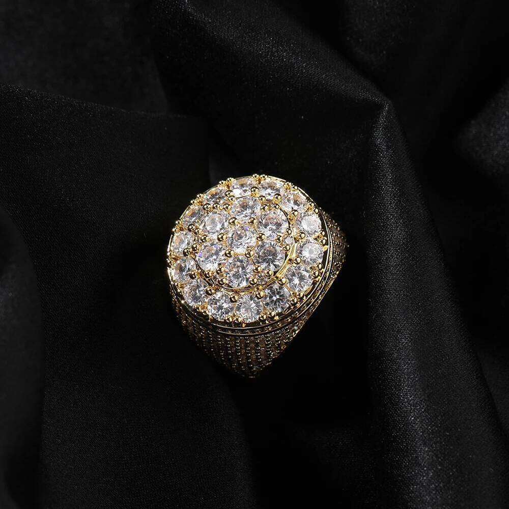 THE BLING KING Women's Round Cut CZ Stone Ring Iced Out Fllower Cluster High Quality Engagement Wedding Big Rings Jewelry H260312
