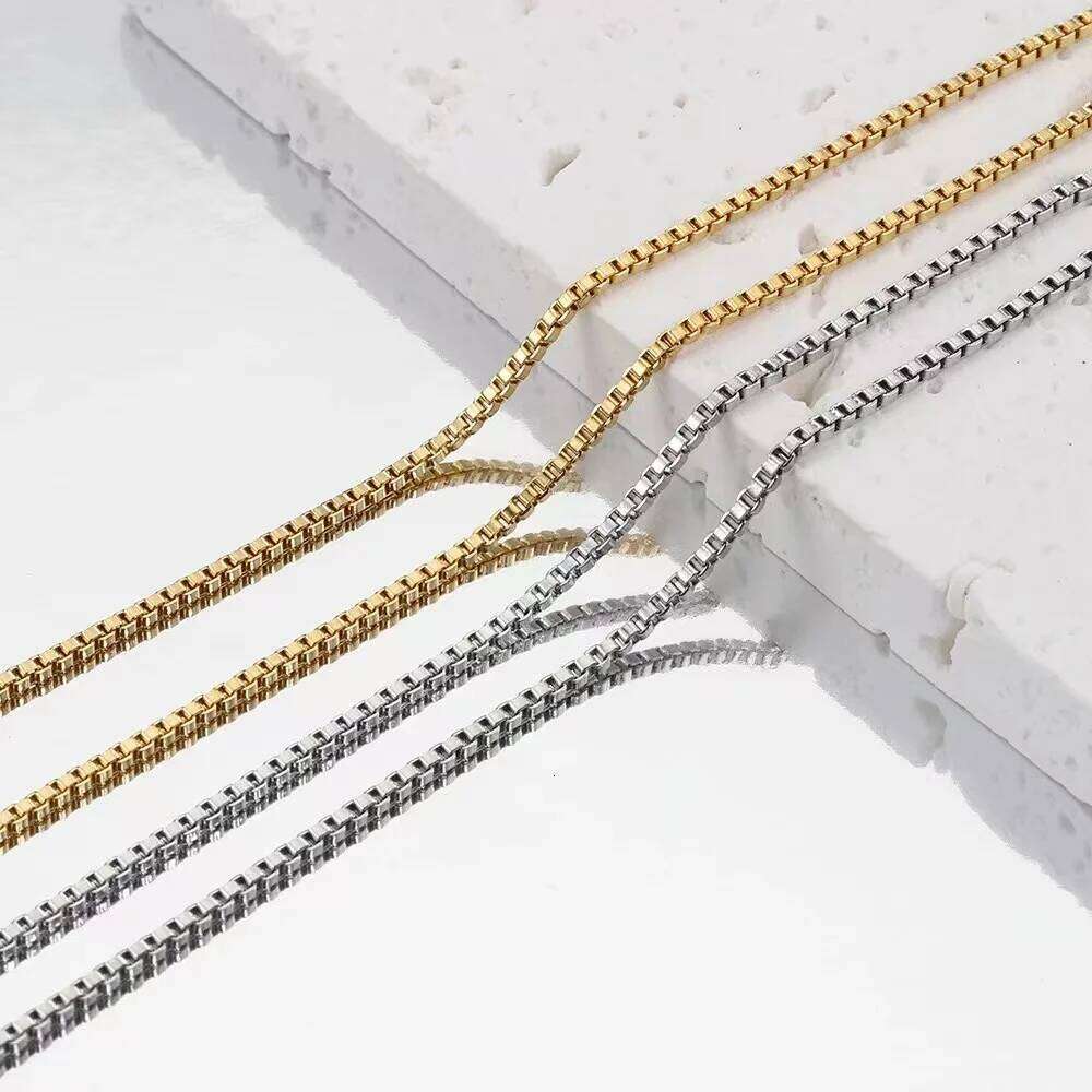 2mm Men Hip Hop Stainless Steel Basic Necklace Simple Box Chain Street Wear Jewelry Women Fashion Accessories H260312