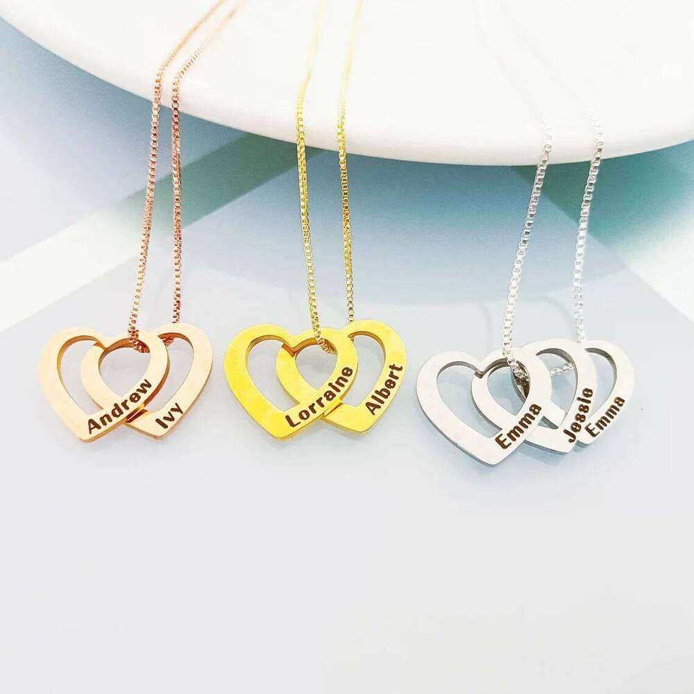 Customized Name Necklace For Women Stainless Steel Heart Carving Pendant Family Jewelry Choker Girlfriend Gift Bijoux Femme H260312