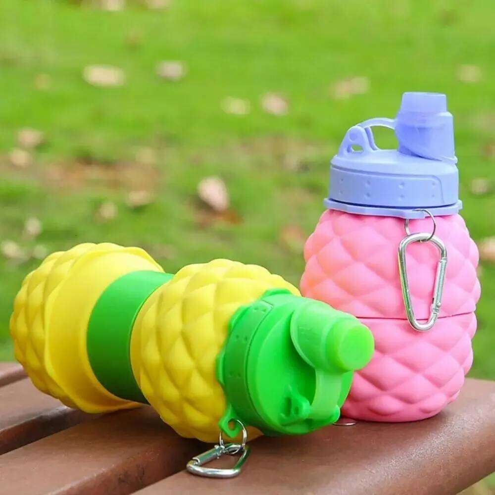 700ml Collapsible Bottles Reusable Pineapple Shape Silicone Bottle Retractable Creativity Hiking Water Cup Outdoor Z260313