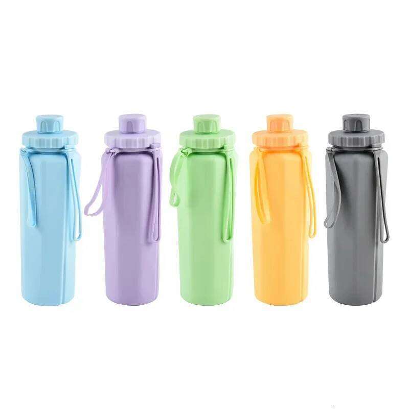 New Silicone Folding Water Outdoor Sports Kettle Portable Anti Drop Travel Mouthwash Cup Z260314