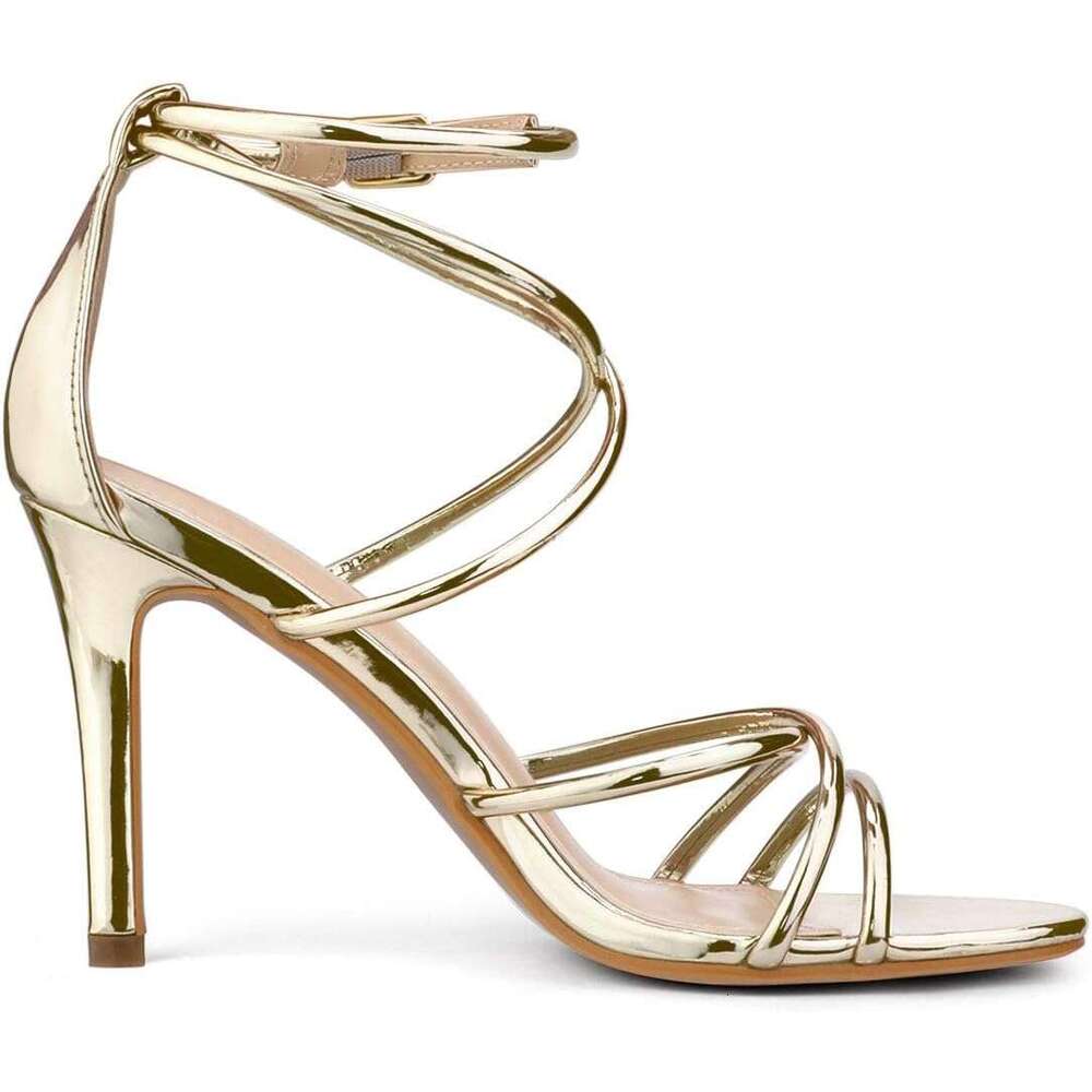 Ladies Open Toe Strappy Stiletto Heel Sandals MOJIDASHU